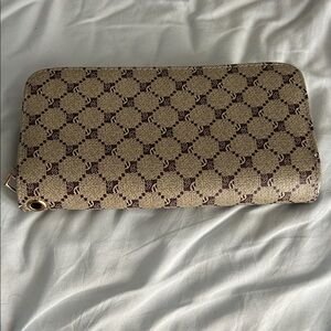 Designer Beige and Brown Patterned Wallet